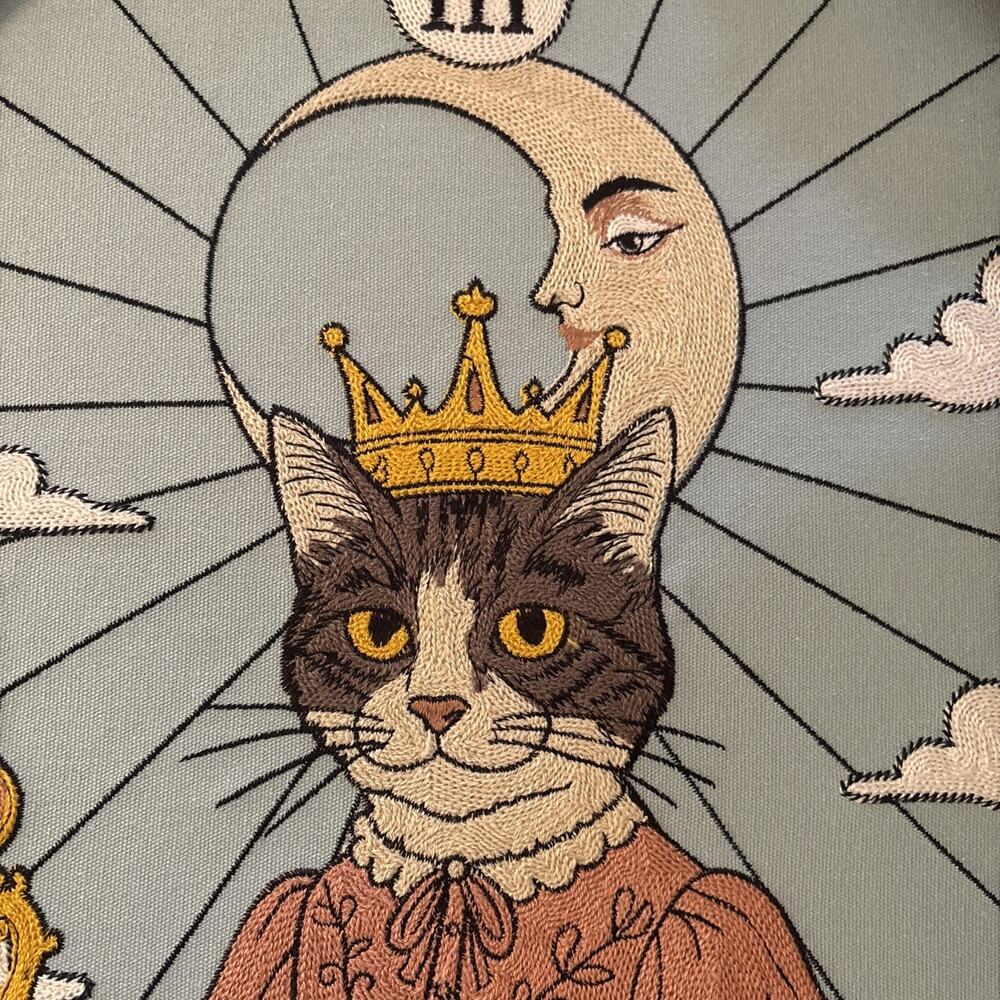 New Set BP Woven Artistry Cat Tarot Card Wall Art Framed The Queen King 18x26” - Picture 5 of 10